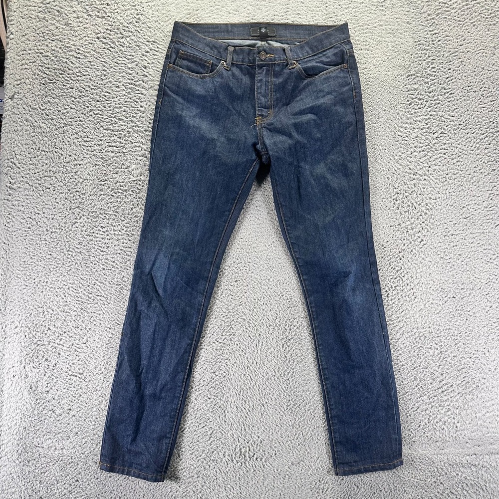 21 MEN Jeans Men's 32x32 Blue Cotton Chambray Straight Workwear Travel Utility